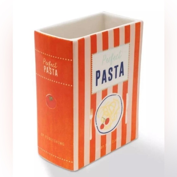 Target Perfect Pasta Ceramic Utensil Holder Cookbook Bullseye's Playground New - Picture 5 of 11